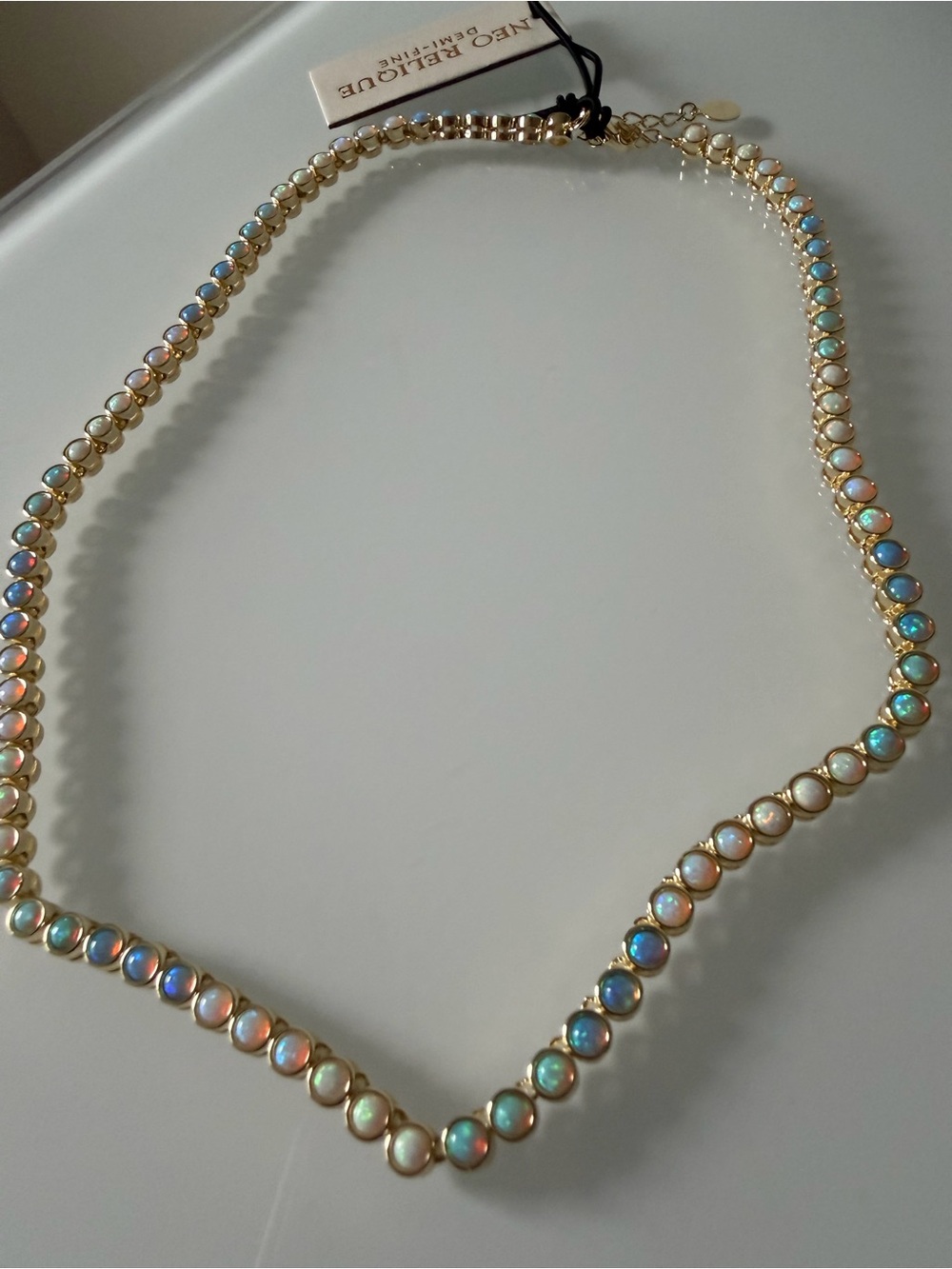 Opal gold tennis Necklace - Picture 3 of 7